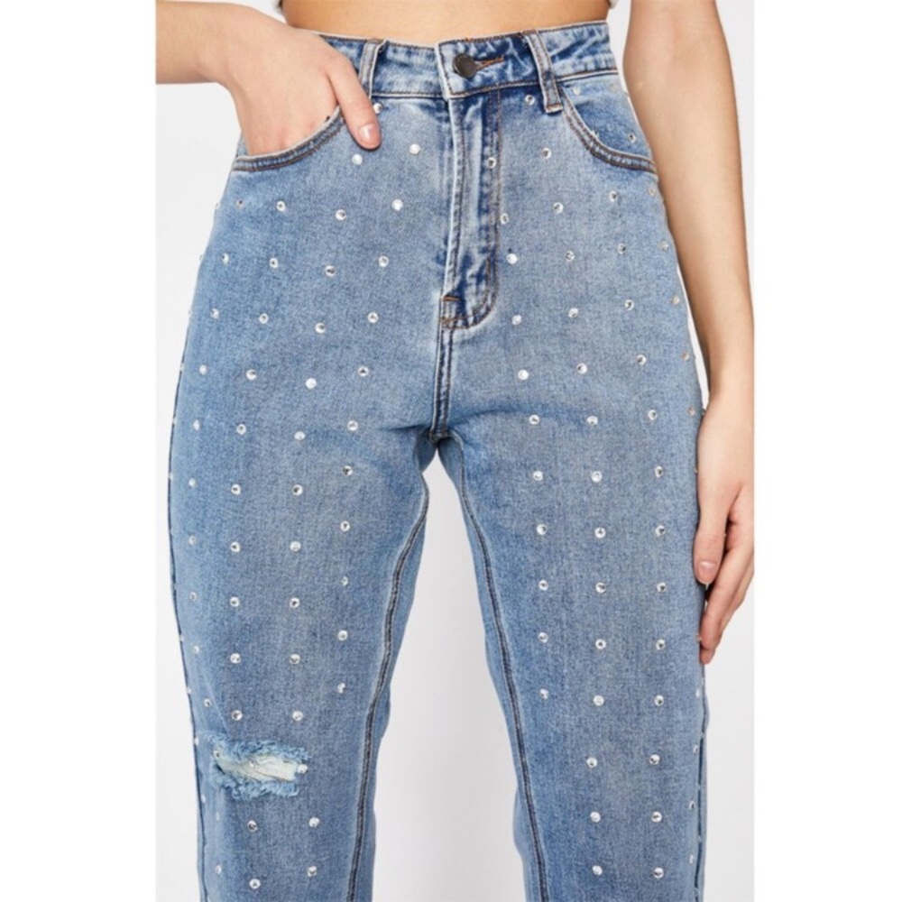 COPY - Dolls Kill Risky Situation Rhinestone Mom Jeans